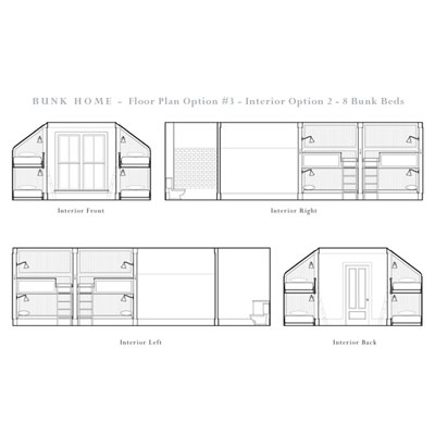 Bunk House Floor Plan #3: 8 Bunk Beds